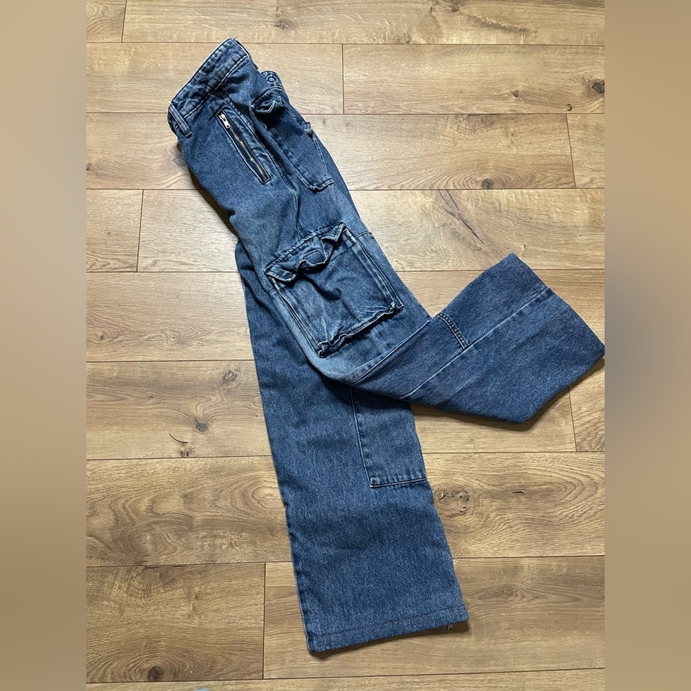 Y2K PTCL Denim Cargo Jeans - Size 24 - Picture 4 of 9
